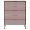 Manhattan Comfort Rockefeller 5-Drawer & 6-Drawer Dresser Set, Pink