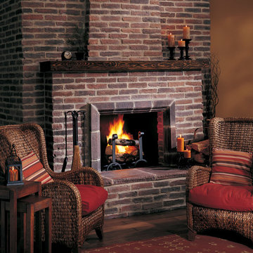 Traditional Brick Fireplace