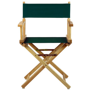 18" Director's Chair With Natural Frame, Hunter Green Canvas