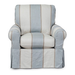 Sunset Trading Horizon Swivel Chair - Slip Cover Set Only - Beach House Blue - Slipcovers And Chair Covers