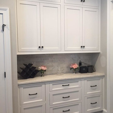 Shiloh Cabinetry: Square Flat Panel Flush Inset: Arctic & River Rock