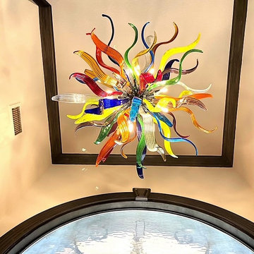 Custom Dalia Murano Chandelier - Multi Color with Polished Chrome Hardware