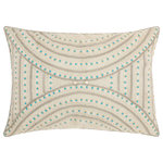 Mina Victory - Mina Victory Luminescence Beaded Aztec 14" x 20" Ivory Indoor Throw Pillow - Jewelry for your rooms, this elegantly handcrafted rhinestone, bead and embroidered collection adds a touch of sparkle to your day.