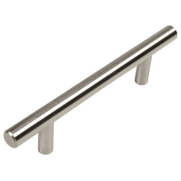 Cosmas European Bar Pull - Solid Metal Handle for Kitchen and Bath, Satin Nickel