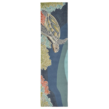 Ravella Akumal Indoor/Outdoor Rug, Ocean, 2'x8'