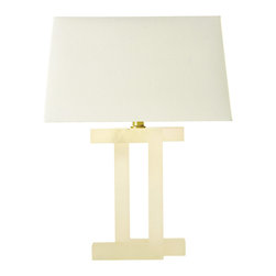 The Thomas Pheasant Collection - Alabaster Concentric Squares Lamp - Table Lamps