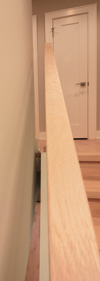 Contemporary Oak Staircase with Frame-less Glass Balustrade, Arlington, VA 22201