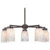 Modern Chandelier With Five Lights and Grey Art Glass, 590-220 GL1025D