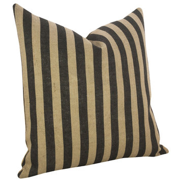Thin Vertical Stripe Burlap Pillow