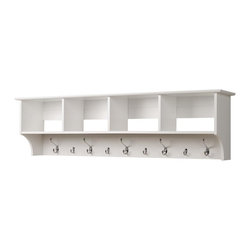 60 in. Wall-Mounted Coat Rack in White - Wall Organizers