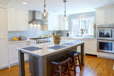 Design ideas for a transitional kitchen in New York.
