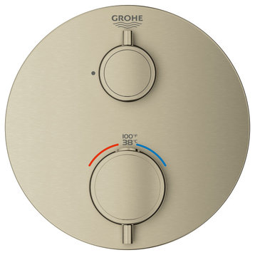 Grohe 24 107 Grohtherm Thermostatic Valve Trim Only - Brushed Nickel