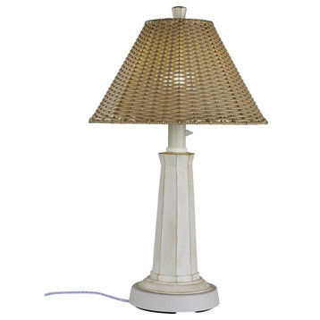 Nantucket Outdoor Table Lamp 19902 With Stone Wicker Shade