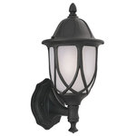 Designers Fountain - Designers Fountain 1 Light Outdoor Wall Lantern, Black - Cast Aluminum fixtures with Satin crackled glass.1 Light Outdoor Wall Lantern Black *UL Approved: YES *Energy Star Qualified: n/a  *ADA Certified: n/a  *Number of Lights: Lamp: 1-*Wattage:100w Medium Base bulb(s) *Bulb Included:No *Bulb Type:Medium Base *Finish Type:Black