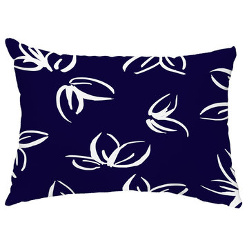 Eva 14"x20" Floral Decorative Outdoor Pillow, Blue