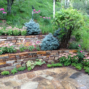 Drystack retaining wall garden in Snowmass