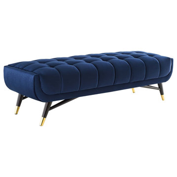 Adept Performance Velvet Accent Bench - Chic Contemporary and Mid-Century Desi
