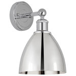 Innovations Lighting - Plymouth Dome 1 Light Wall Sconce, Polished Chrome, Polished Chrome - Innovation at its finest and a true game changer. Edison marries the best of our Franklin and Ballston collections to give you versatility of design and uncompromising construction. Edison fixtures are industrial-inspired and can be customized with glass or metal shades from both the Franklin and Ballston collections.