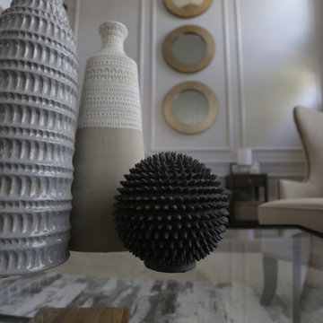 Cream Inspired Foyer, Dining, & Living Room