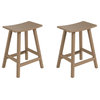 WestinTrends 2PC 24" Outdoor Adirondack Backless Counter Stool Set, Weathered Wood