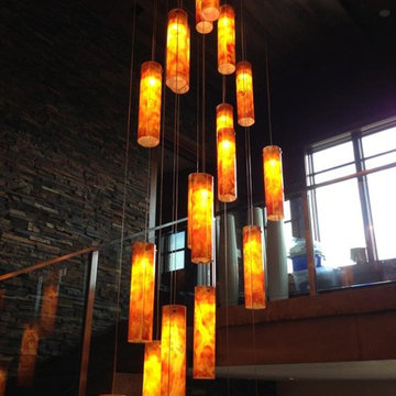 CUSTOM EXTRA LONG PENDANTS CHANDELIER FOR HIGH CEILING SPACES, GALILEE LIGHTING