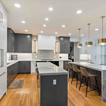 Pristine McLean Kitchen & Basement Remodel Offers Functionality for Large Family