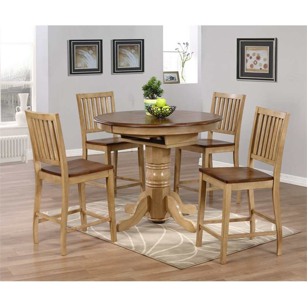 Sunset Trading Brook 5PC Extendable Wood Dining Set &amp; Slat Back Stools ...