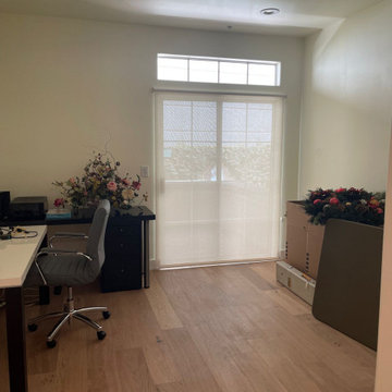Roller Shade Transformation: Stevenson Ranch Home Office, Kitchen, and Bathroom