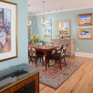 Dining Room Gallery Wall with Track Lighting