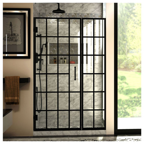 DreamLine SHDR-2446720 Unidoor Toulon 72"H x 46-1/2"W Hinged - Satin Black