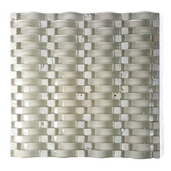 GBM Manufacturing - Wave 12 in x 12.4 in Glass & Stone 3D Mosaic in Uovo - Mosaic Tile