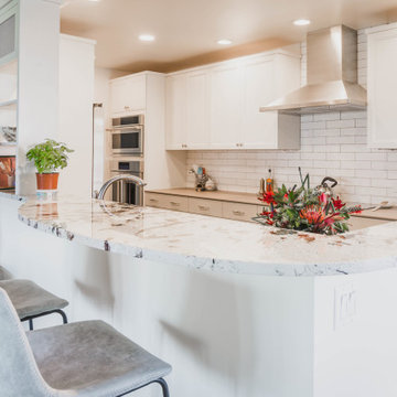 Reconfigured Galley Kitchen with Peninsula Seating