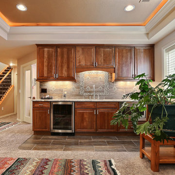 Extravagant Wuerth Home in Castle Pines with custom millwork bar