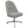 M-235 Swivel Metal Dining Caster Chair, Ocean Beige - White