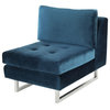 Janis Midnight Blue Fabric Armless Sofa Seat, HGSC356