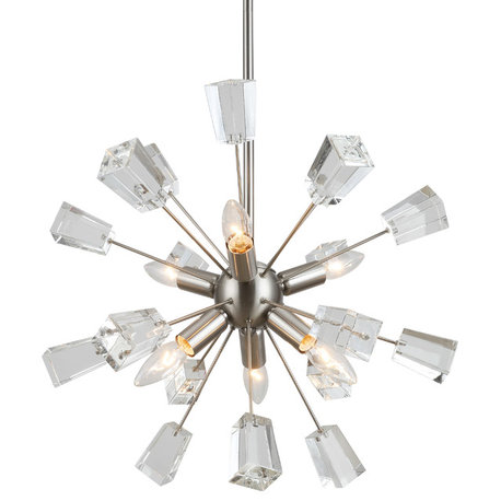 Woodbridge Lighting Stardust 6-Light Sputnik Chandelier, Satin Nickel