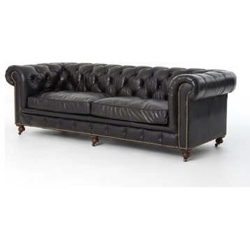 Barrington Sofa, Old Saddle Black 96"