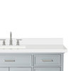 Ariel Kensington 61" Rectangle Sink Bath Vanity, Grey, 1.5" White Quartz