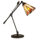 Dale Tiffany - Dale Tiffany TA11158 Tiffany Leaf - One Light Desk Lamp - Shade Included.  Cube: 1.22Tiffany Leaf One Light Desk Lamp Dark Bronze Hand Rolled Art Glass *UL Approved: YES *Energy Star Qualified: n/a  *ADA Certified: n/a  *Number of Lights: Lamp: 1-*Wattage:60w E27 bulb(s) *Bulb Included:No *Bulb Type:E27 *Finish Type:Dark Bronze