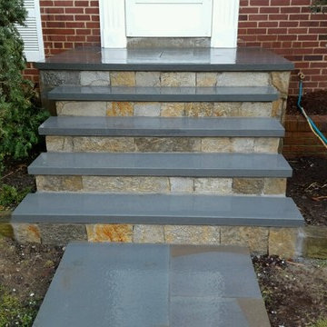 Thermal Cut Flagstone Walkway in Bethesda With 2 Inch Thick Step Runners