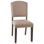 Hillsdale Furniture - Hillsdale Emerson Wood Parson Dining Chair, Set of 2 - Versatile and classic. The Hillsdale Furniture Emerson Parsons Dining Chair has a design and color palette that complements any dining table -- from modern farmhouse to industrial. This transitional dining chair features soft Oyster Beige upholstery and Brown wood legs that allow the natural grain to shine through. Its padded seat and back provide comfort and class. Assembly required.