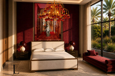 Bedroom - contemporary bedroom idea in Miami