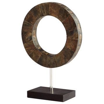 Portal Sculpture, Brown And Stainless Steel