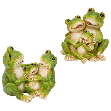 7 in. Resin Frog Family Figurines Set of 2