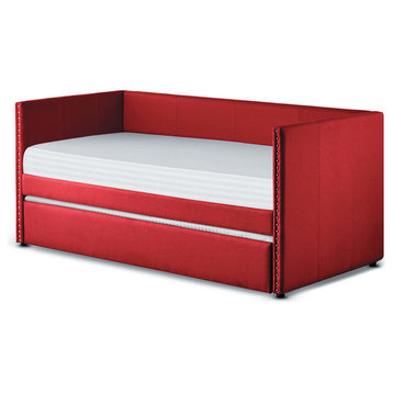 Kendra Daybed With Trundle, Red