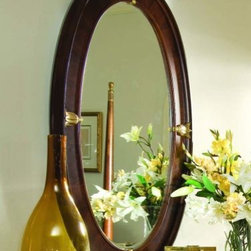 American Drew 591-020 Oval Wood Mirror Bob Mackie Home Signature - Makeup Mirrors