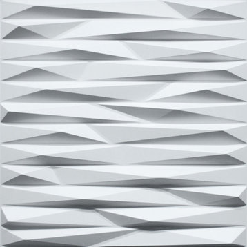 White Wave Board 3D Wall Panels, Set of 10, Covers 26.9 Sq Ft