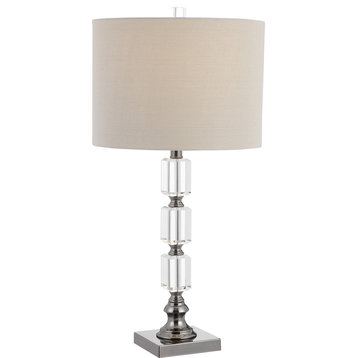 Dark Antique Nickel With Crystal Table Lamp