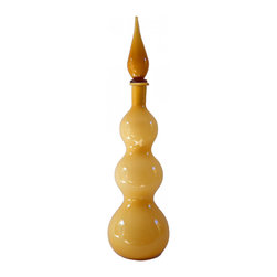 CASED EMPOLI ITALIAN TRIPLE BALL DECANTER IN BUTTERSCOTCH AMBER - Vases