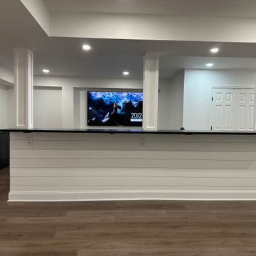 Massive finished basement with sauna and gym.